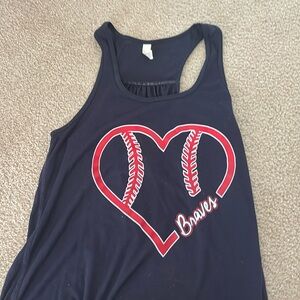 Navy blue braves muscle tank, size L used by good condition